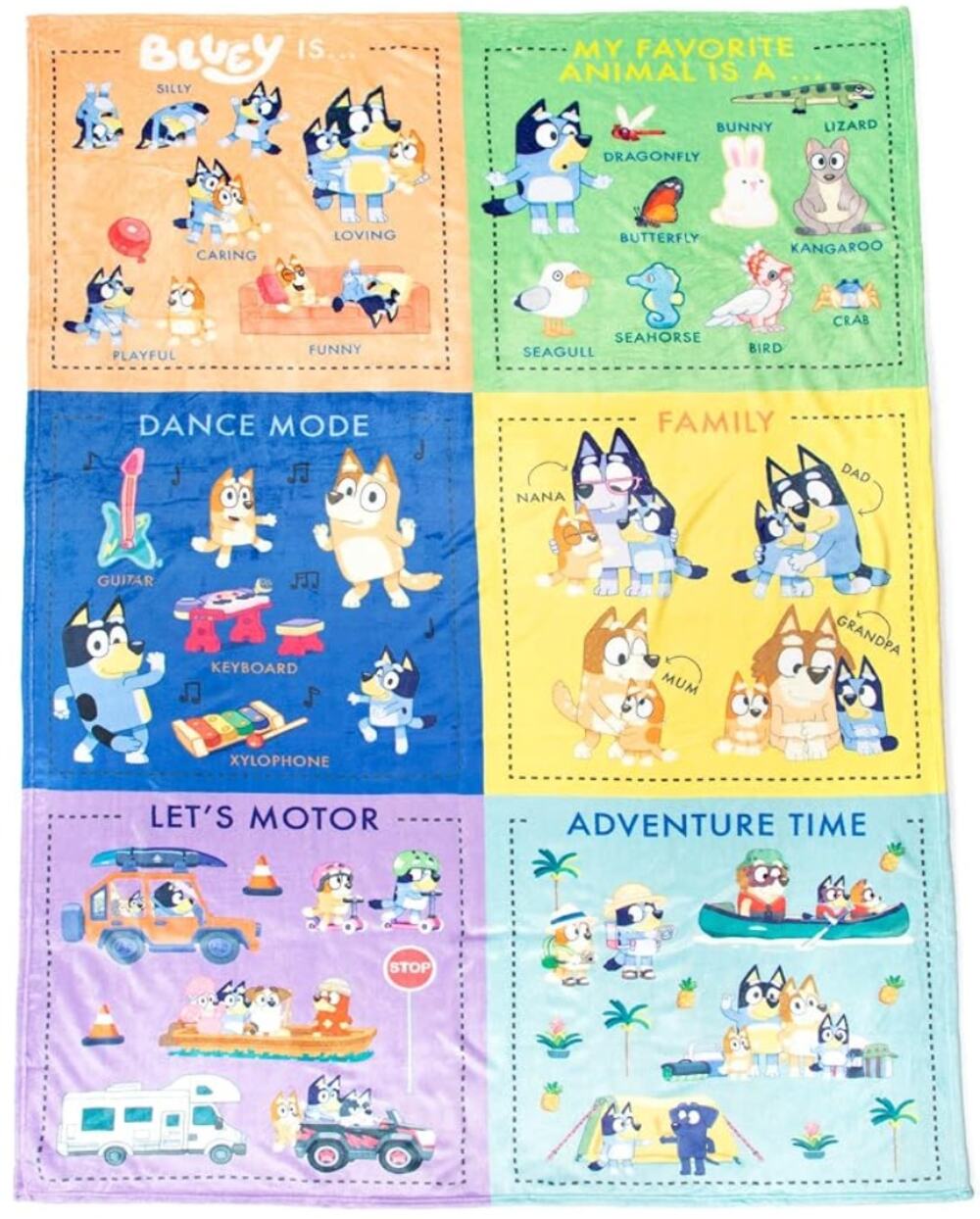 Jay Franco Bluey Early Education Learning Children Kids 60" x 90" Plush Blanket